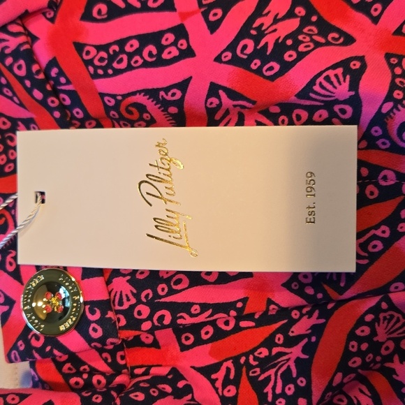 Lilly Pulitzer Callaway Knit Passion Fruit Pink Star Chasing Summer Sz 12 Shorts - Picture 8 of 14